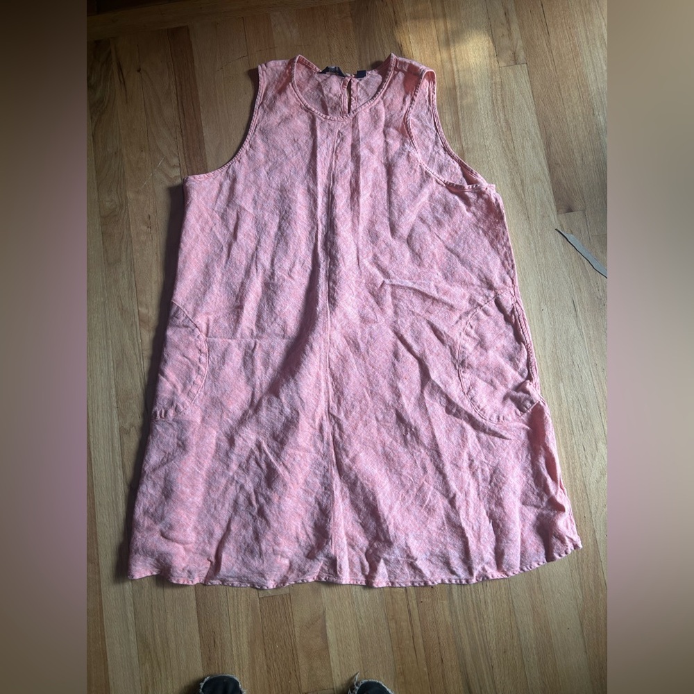 Lands' End Coral linen Tank Dress